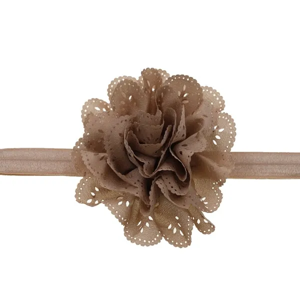 Mesh Baby Headband Fashion-Girls Flower-Elastic Hairband with Rosette