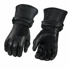 Milwaukee Leather SH852 Men's USA Deerskin Black Leather Gauntlet