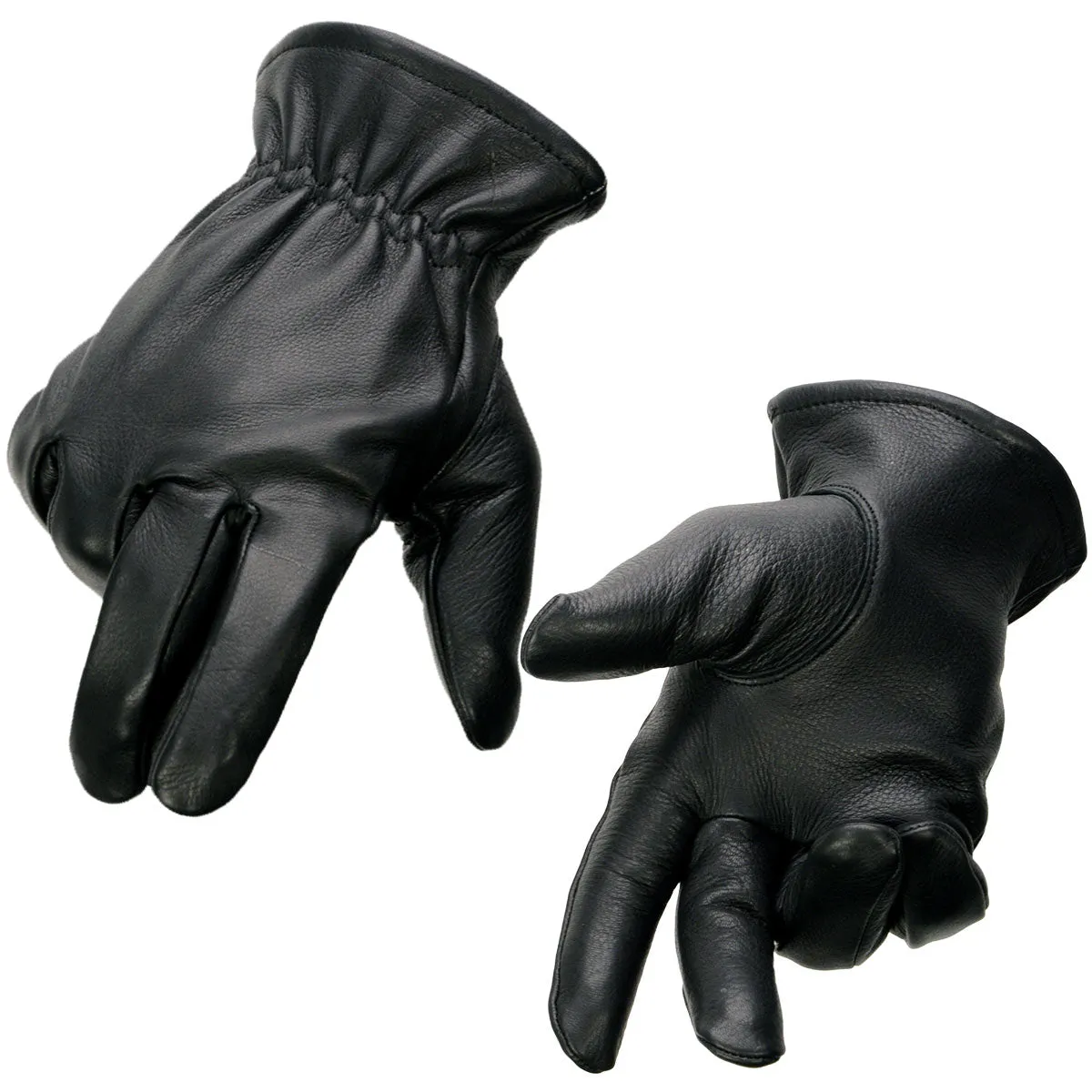 Milwaukee Leather SH858 Men's Thermal Lined USA Deerskin Black Leather