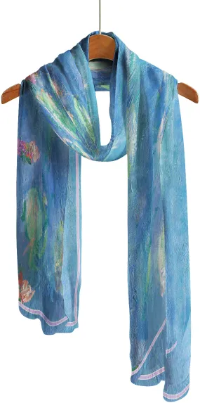 Monet Waterlilies Blue Scarf/Shawl