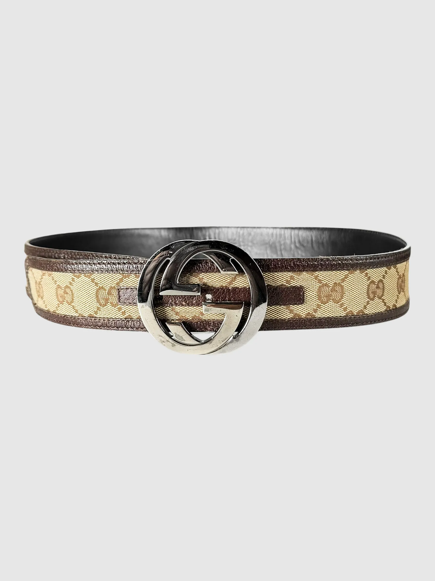 Monogram Canvas Interlocking G Belt - Size 32