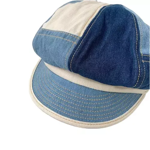Multicolor Patchwork Denim Newsboy Cap
