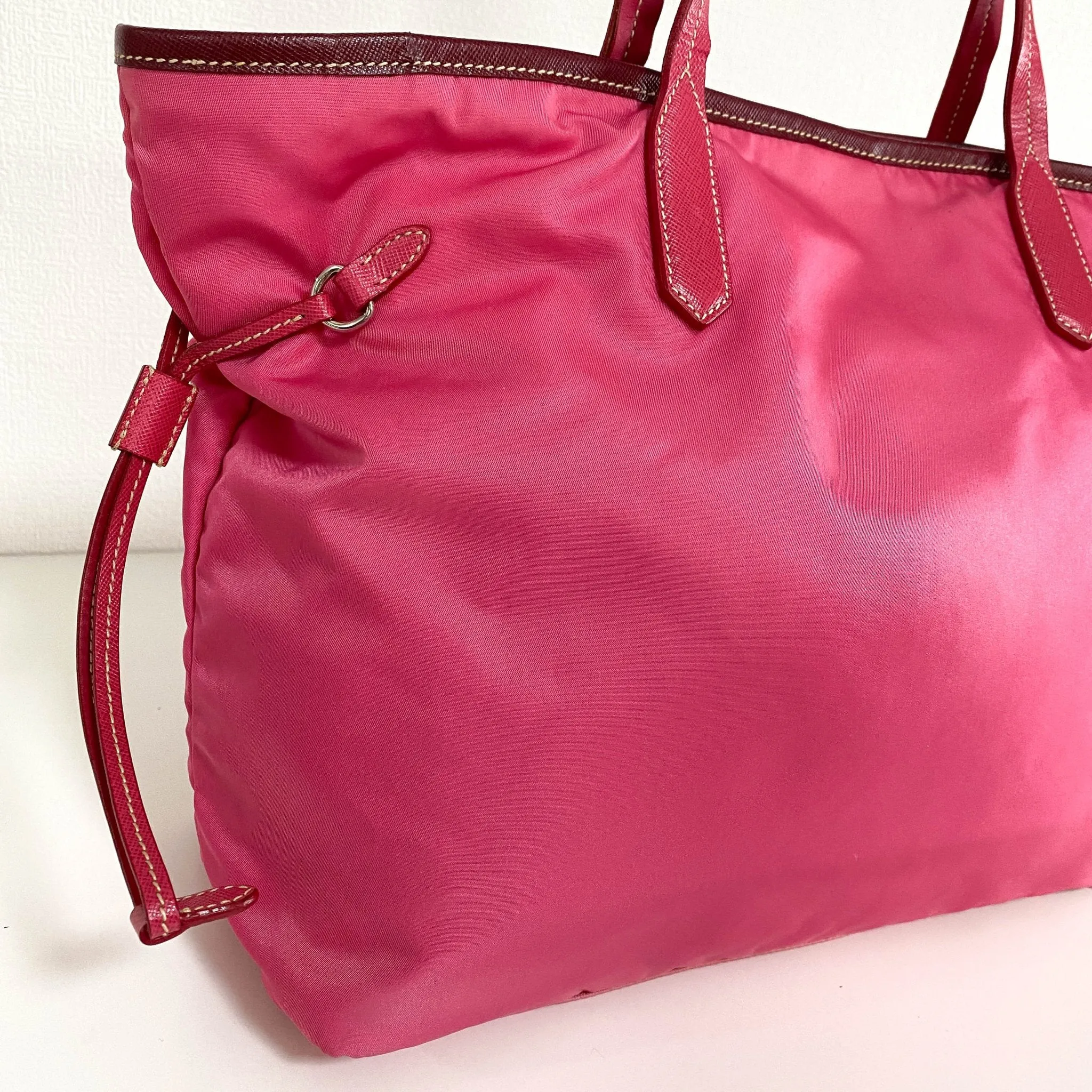 Nylon Pink Tote Bag