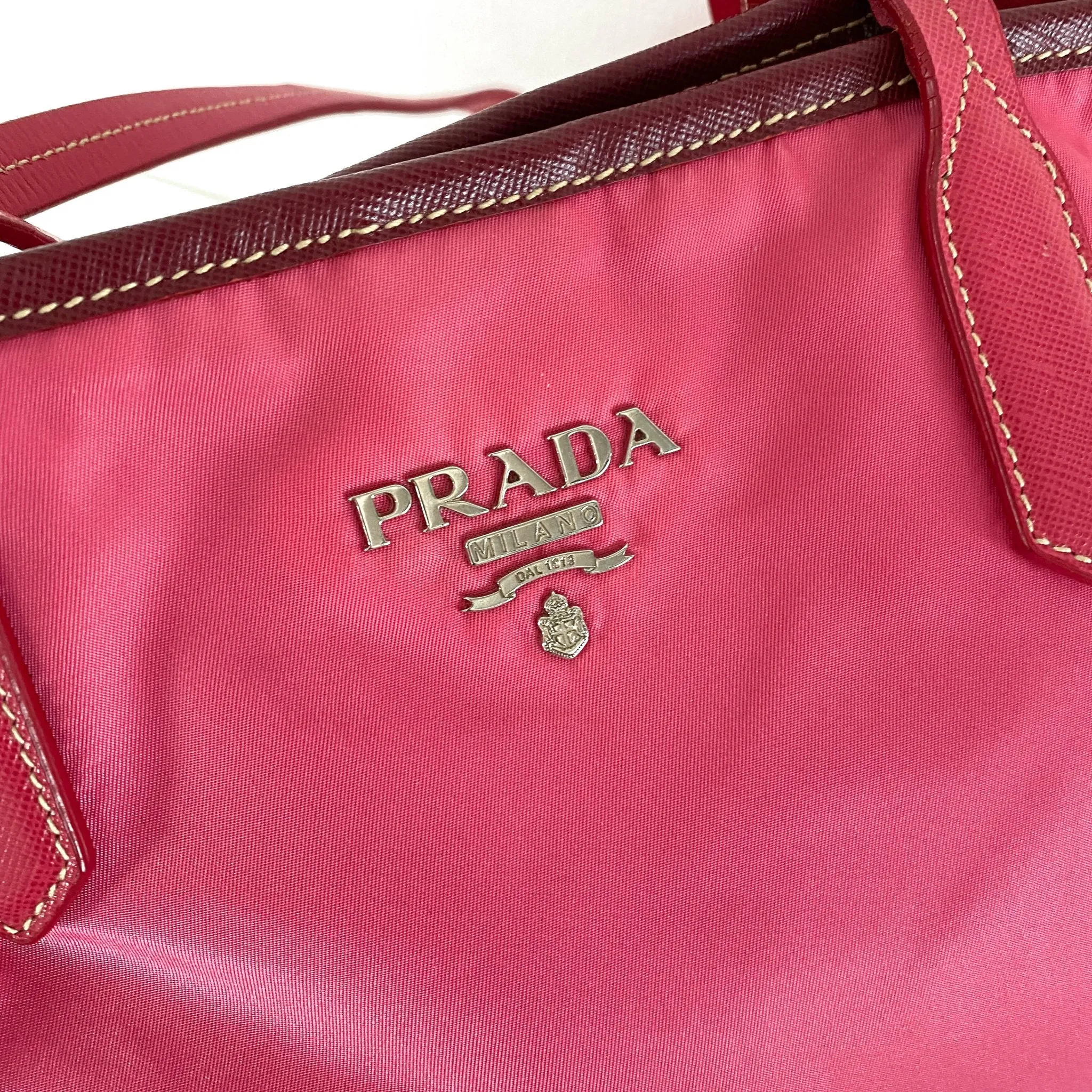 Nylon Pink Tote Bag