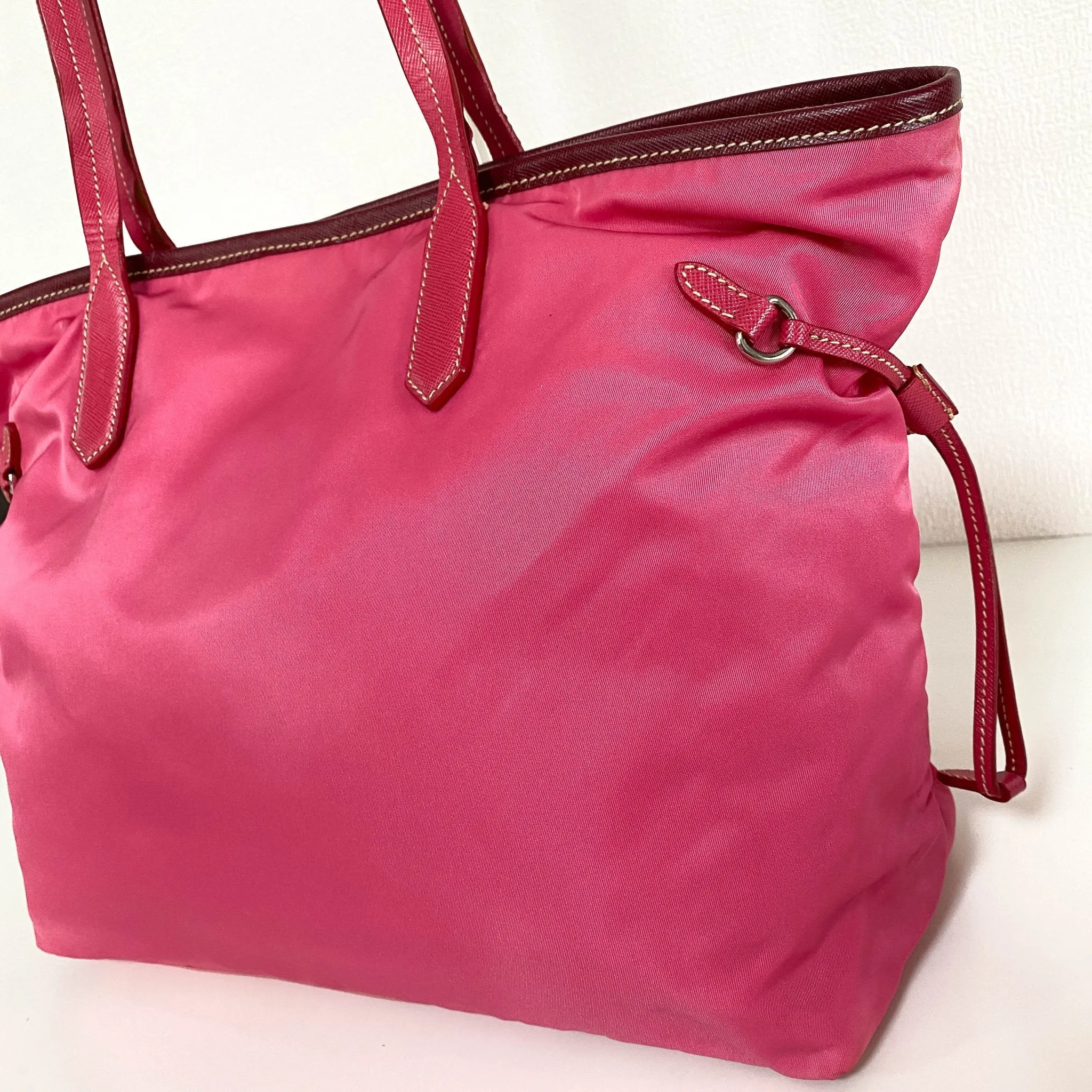 Nylon Pink Tote Bag