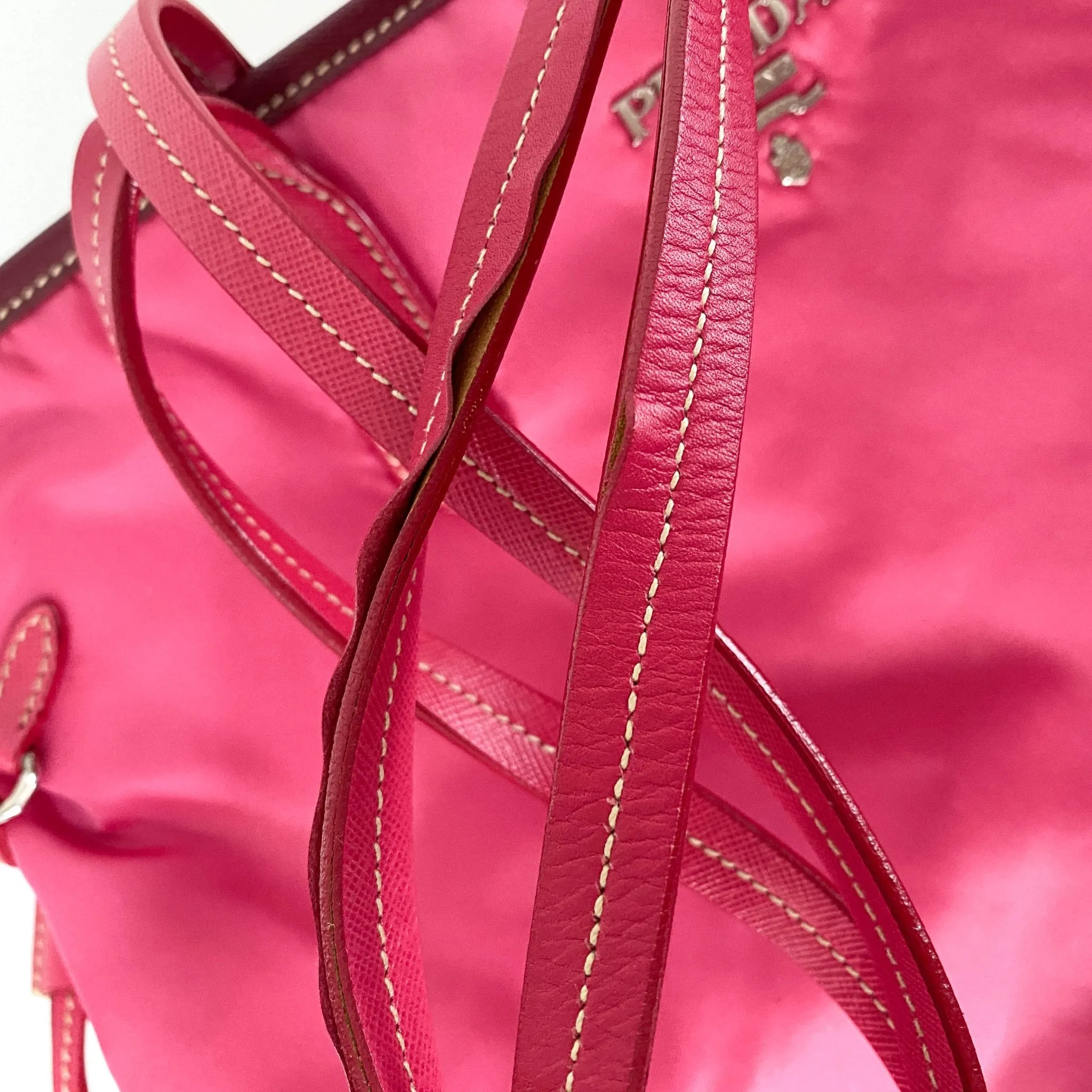 Nylon Pink Tote Bag