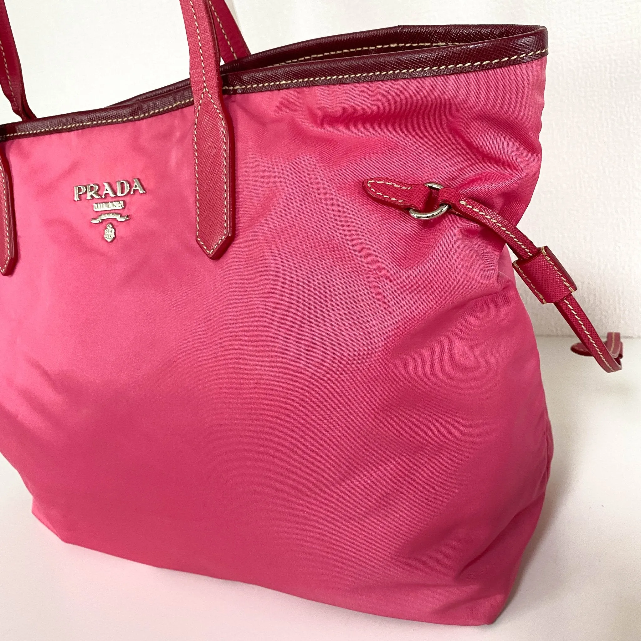 Nylon Pink Tote Bag