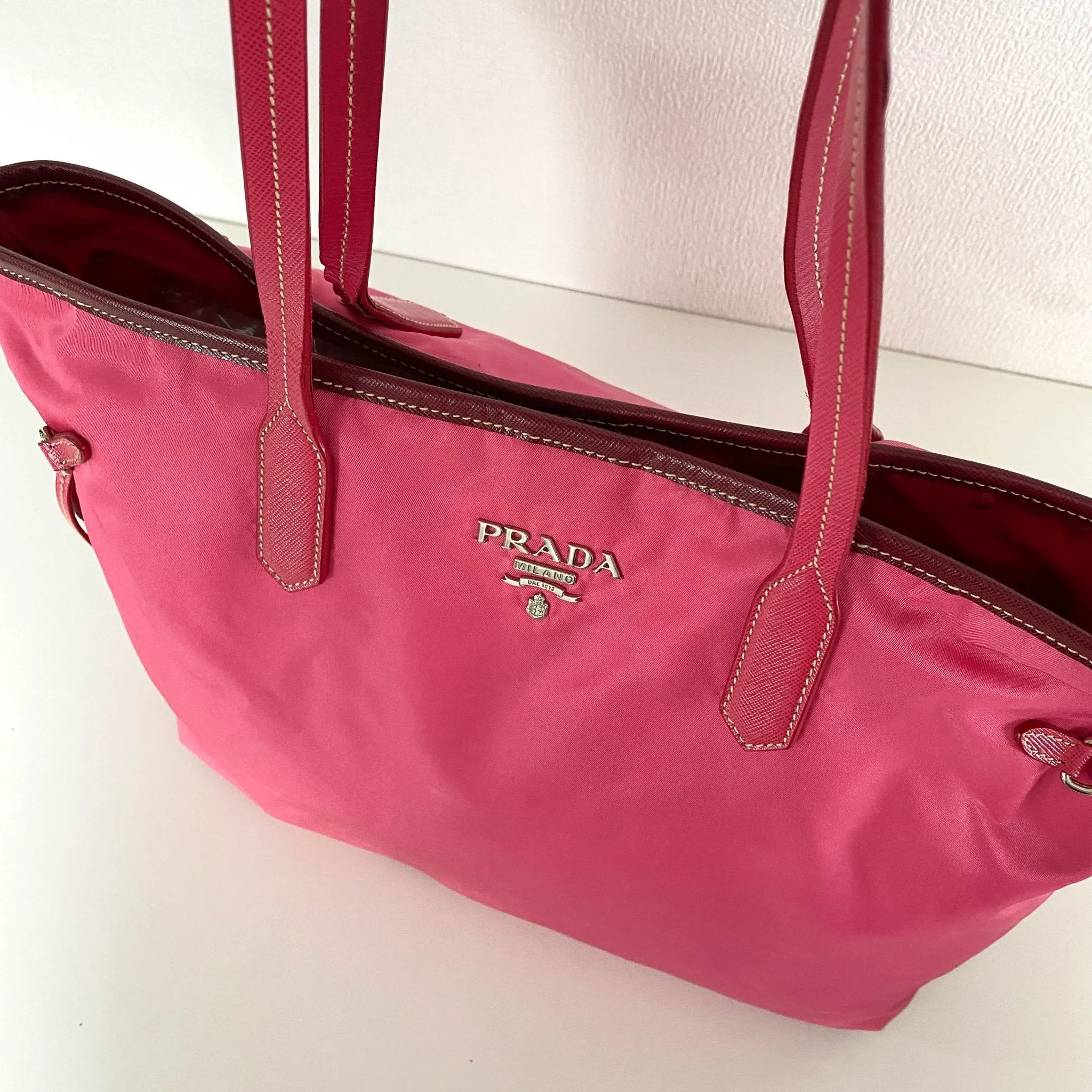 Nylon Pink Tote Bag