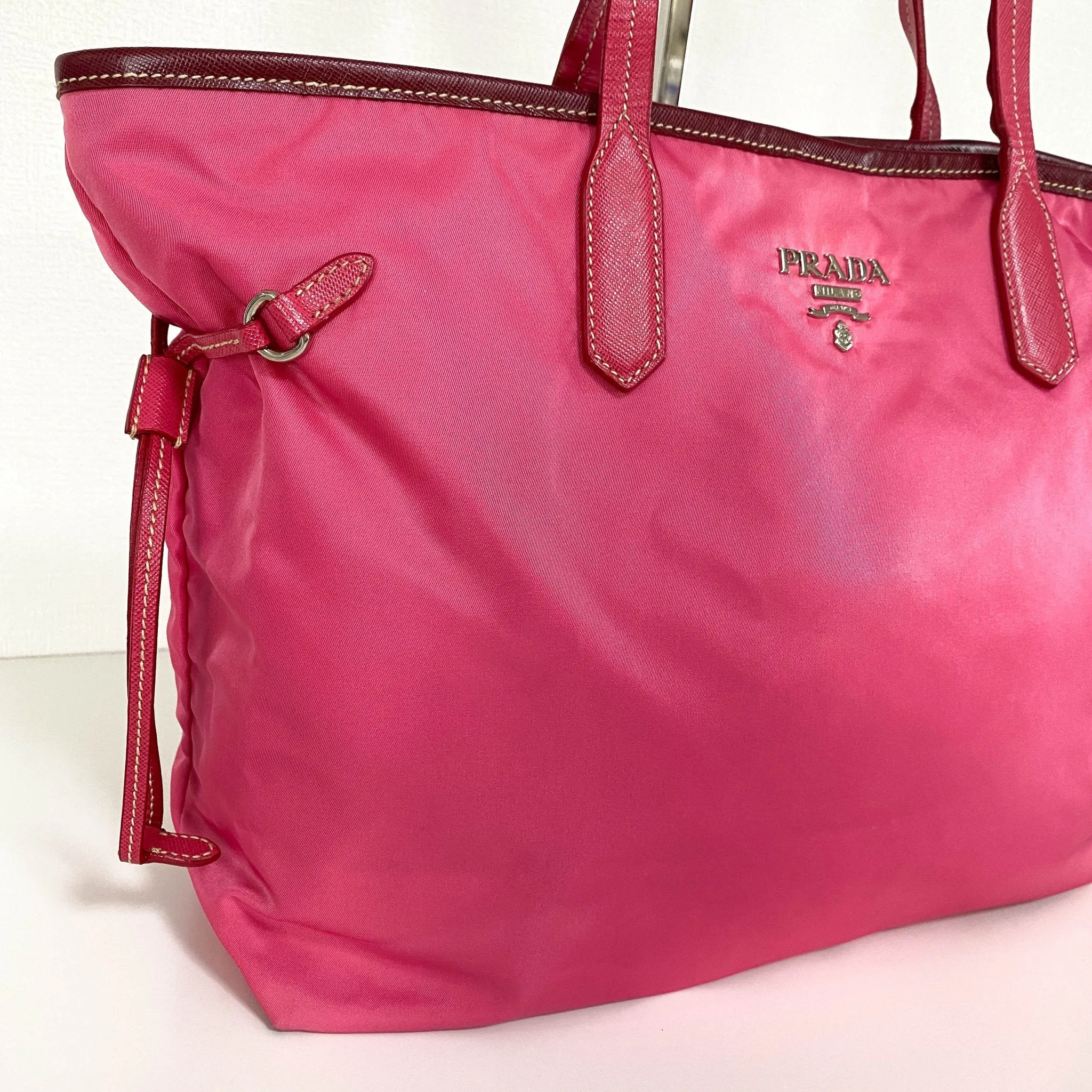 Nylon Pink Tote Bag