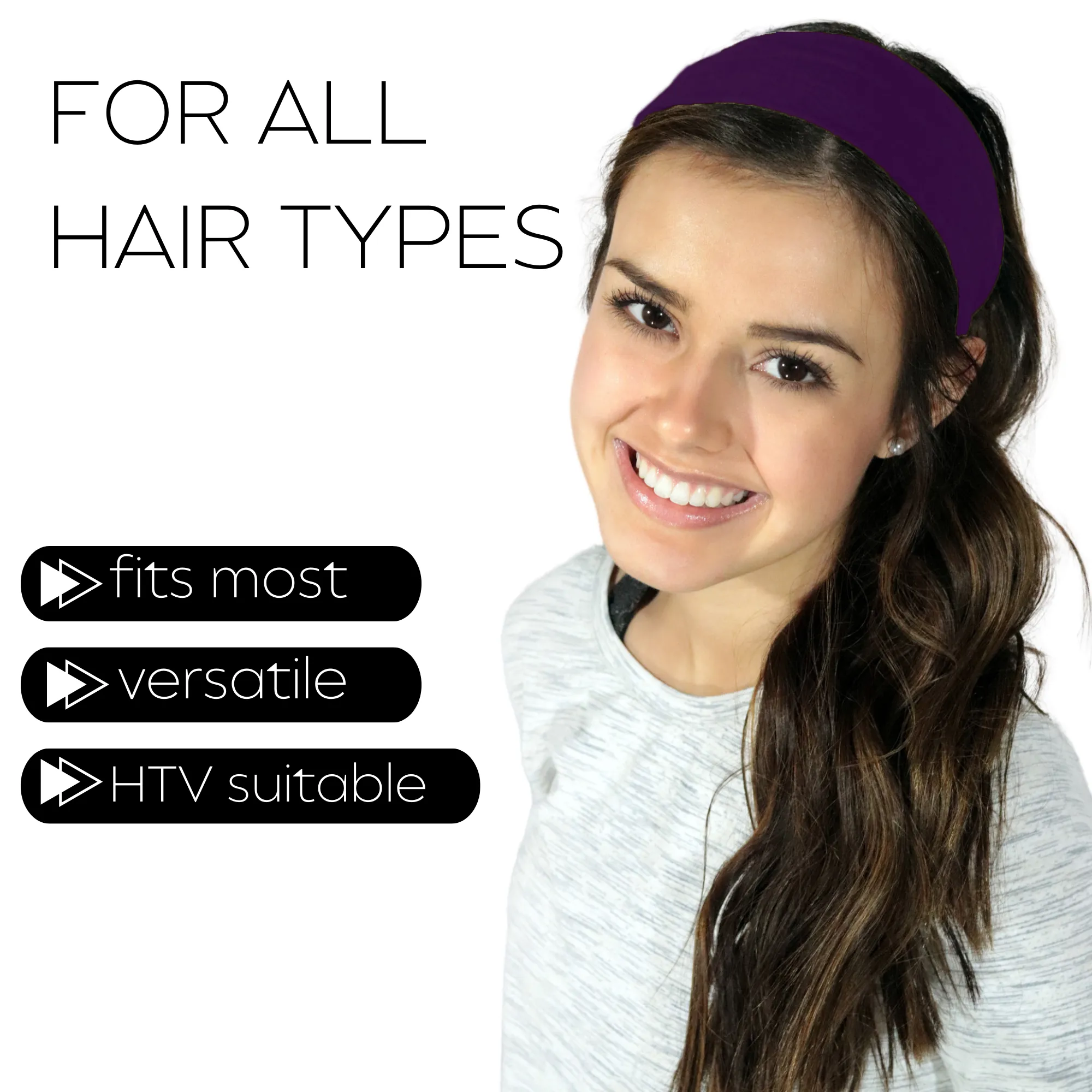 Plum Cotton Headbands - 12 Pack