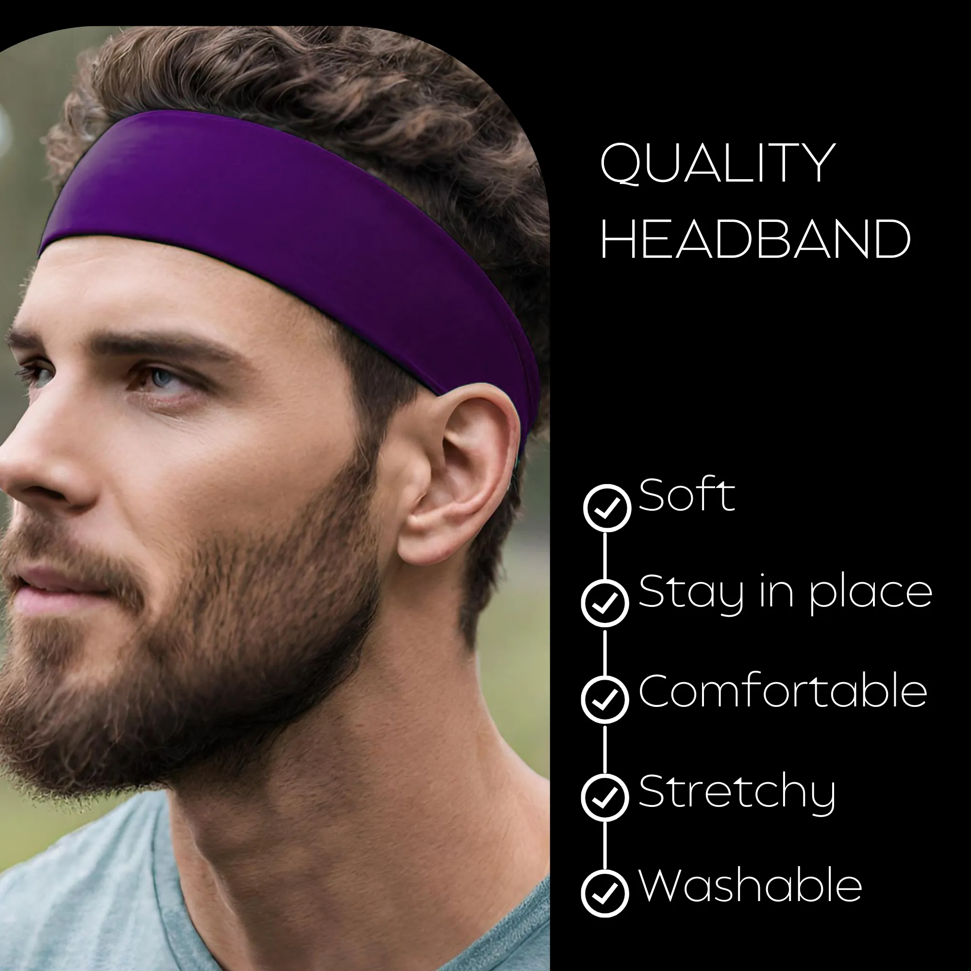 Plum Cotton Headbands - 12 Pack