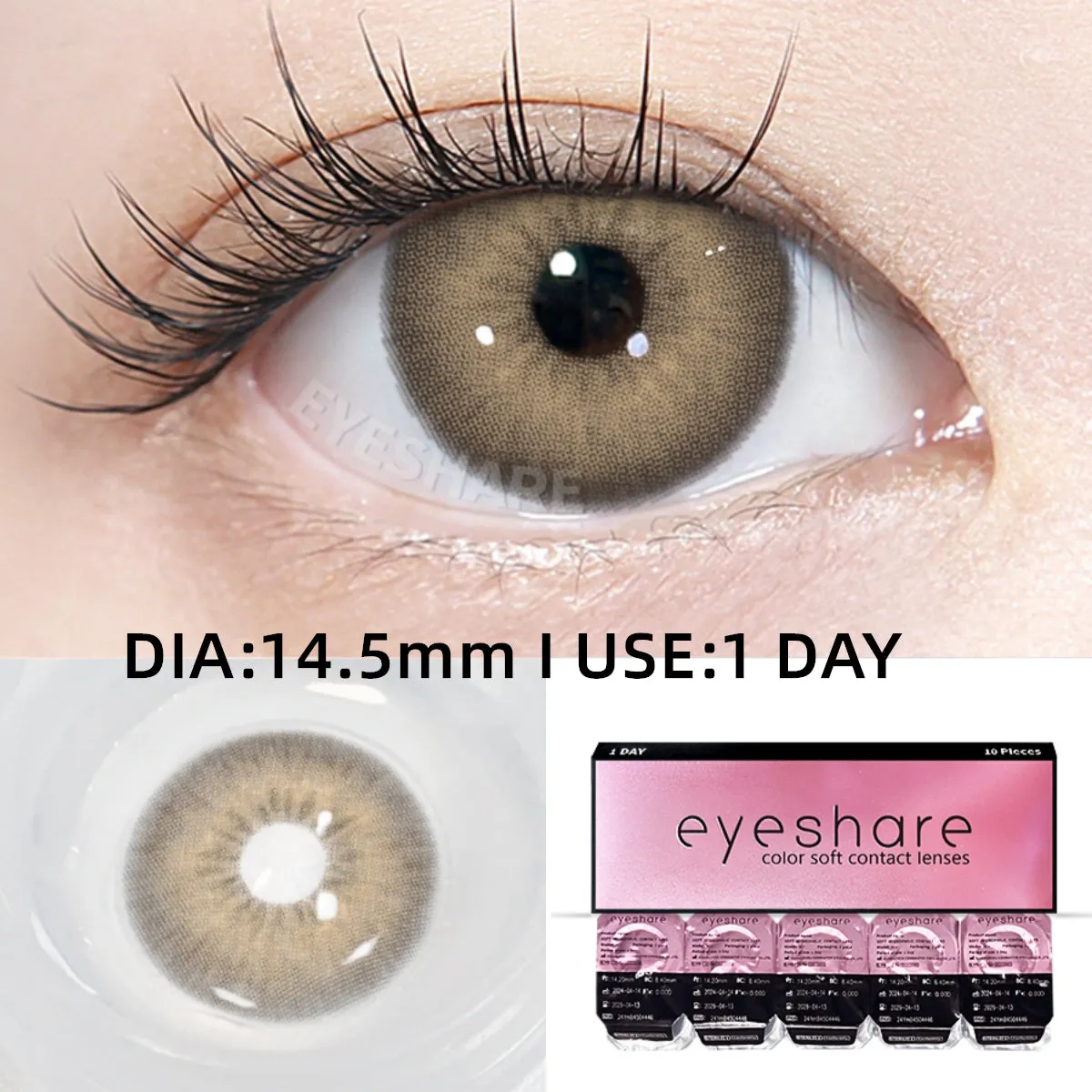 Qfdian Holland Brown 1 Day Use I 14.5mm,10 Pcs=5Pair