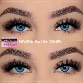 Qfdian Madrid Blue 1 Day Use I 14.0mm,10 Pcs=5Pair,Cosplay