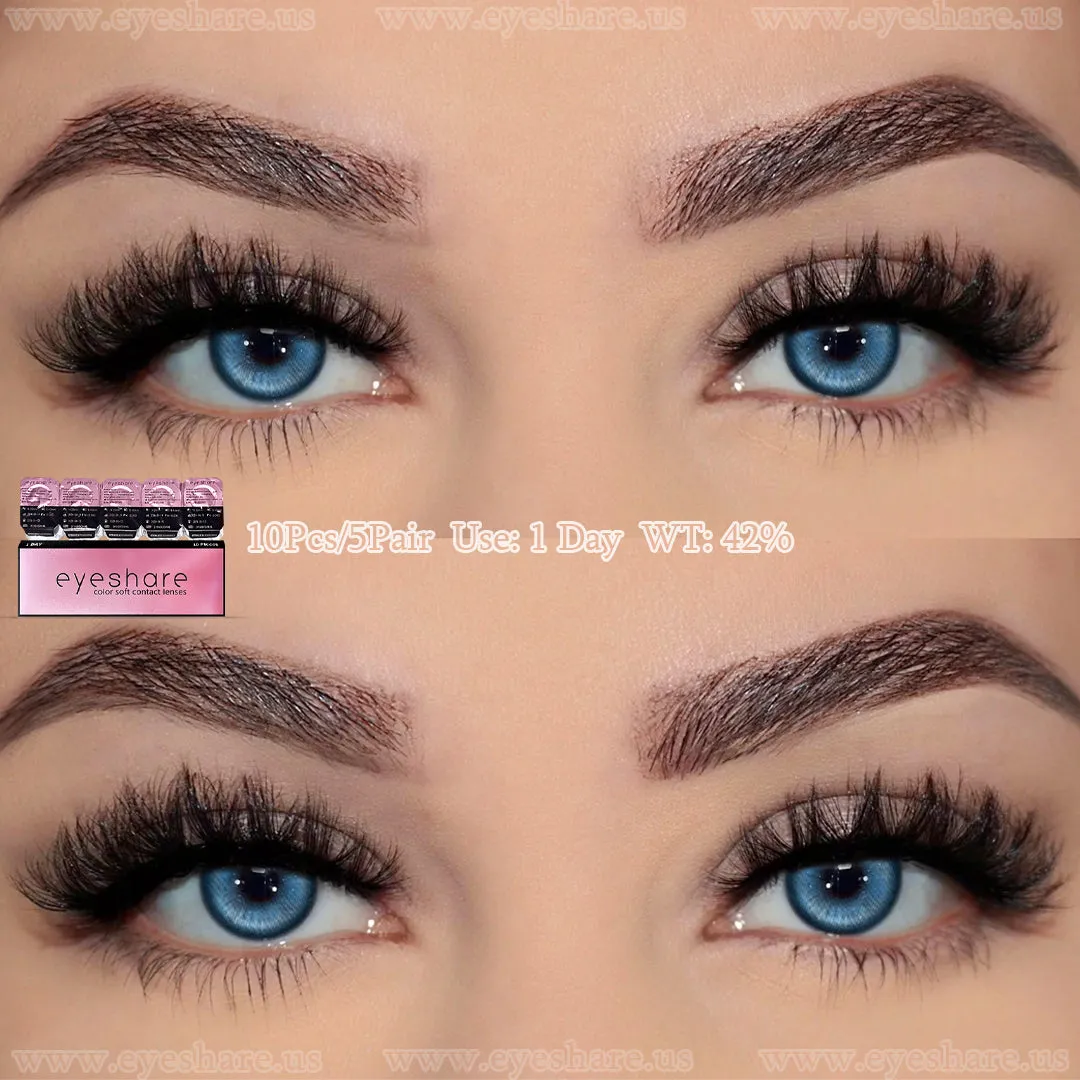 Qfdian Madrid Blue 1 Day Use I 14.0mm,10 Pcs=5Pair,Cosplay