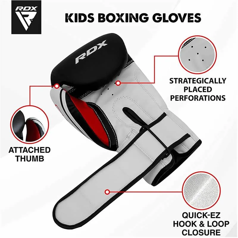 RDX Boxing Gloves Kids White/Black