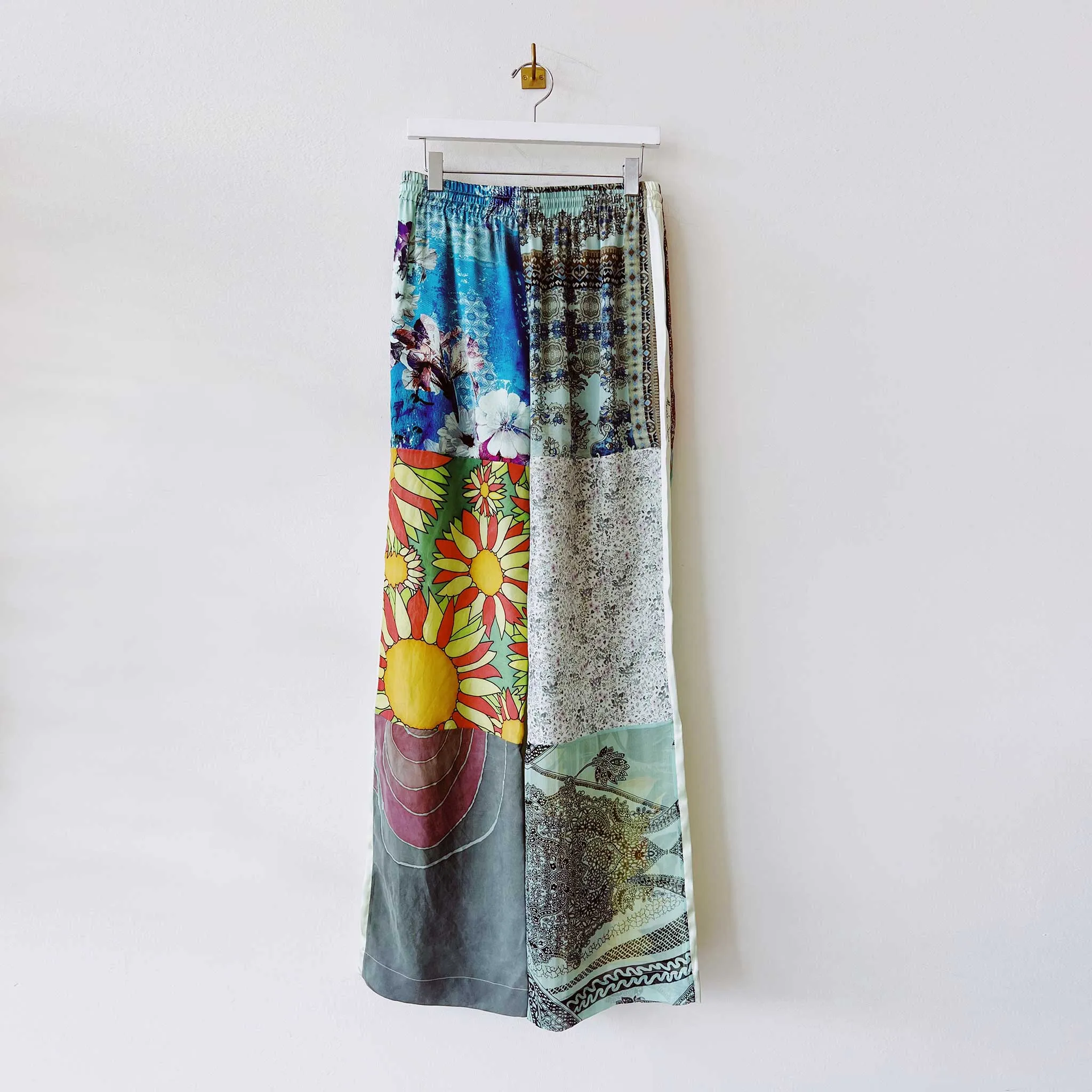 Regenerated Silk Scarves Pajama Pants - Bok Choy