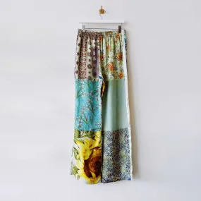 Regenerated Silk Scarves Pajama Pants - Bok Choy