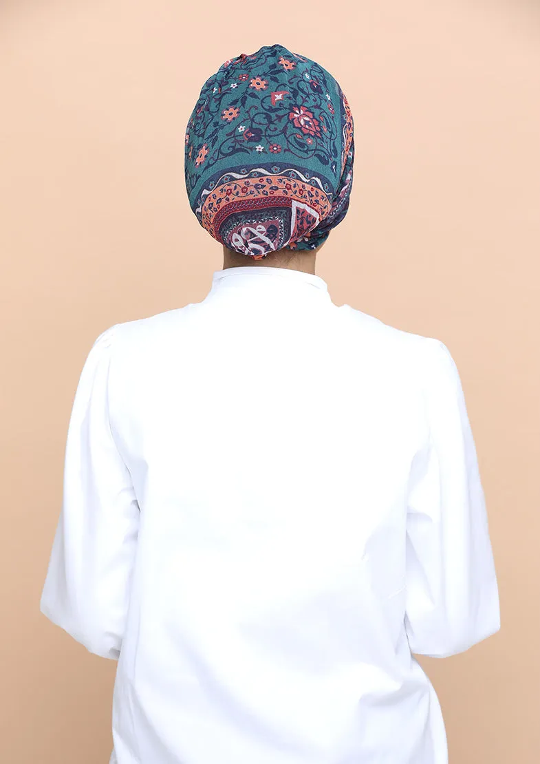Shahrayar Red- Cap Shawl- Mosaic Chiffon