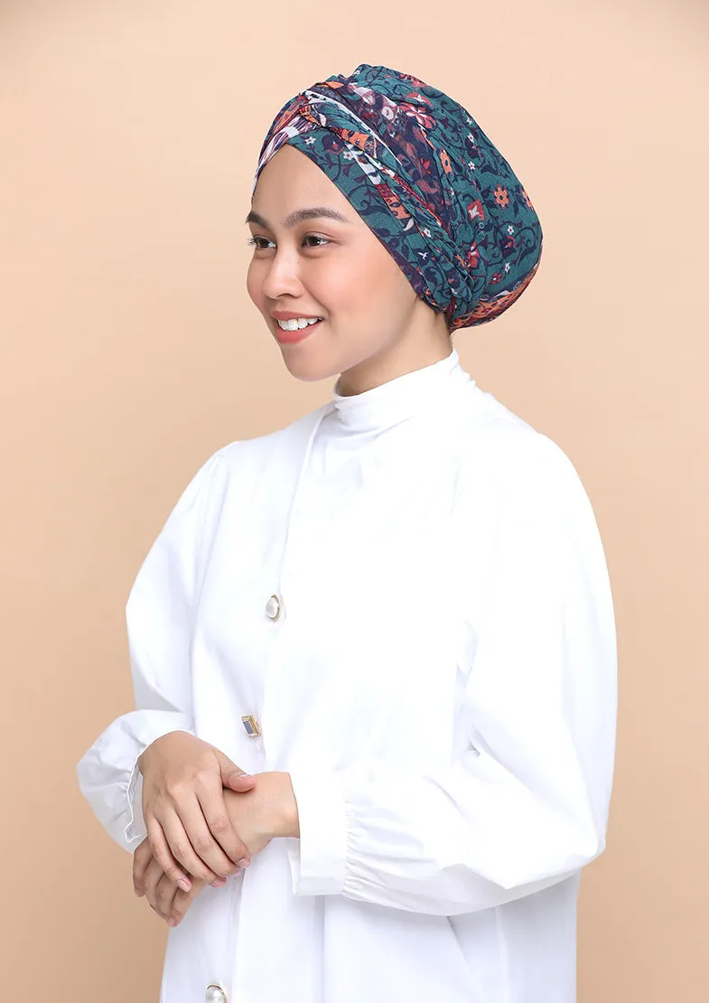 Shahrayar Red- Cap Shawl- Mosaic Chiffon