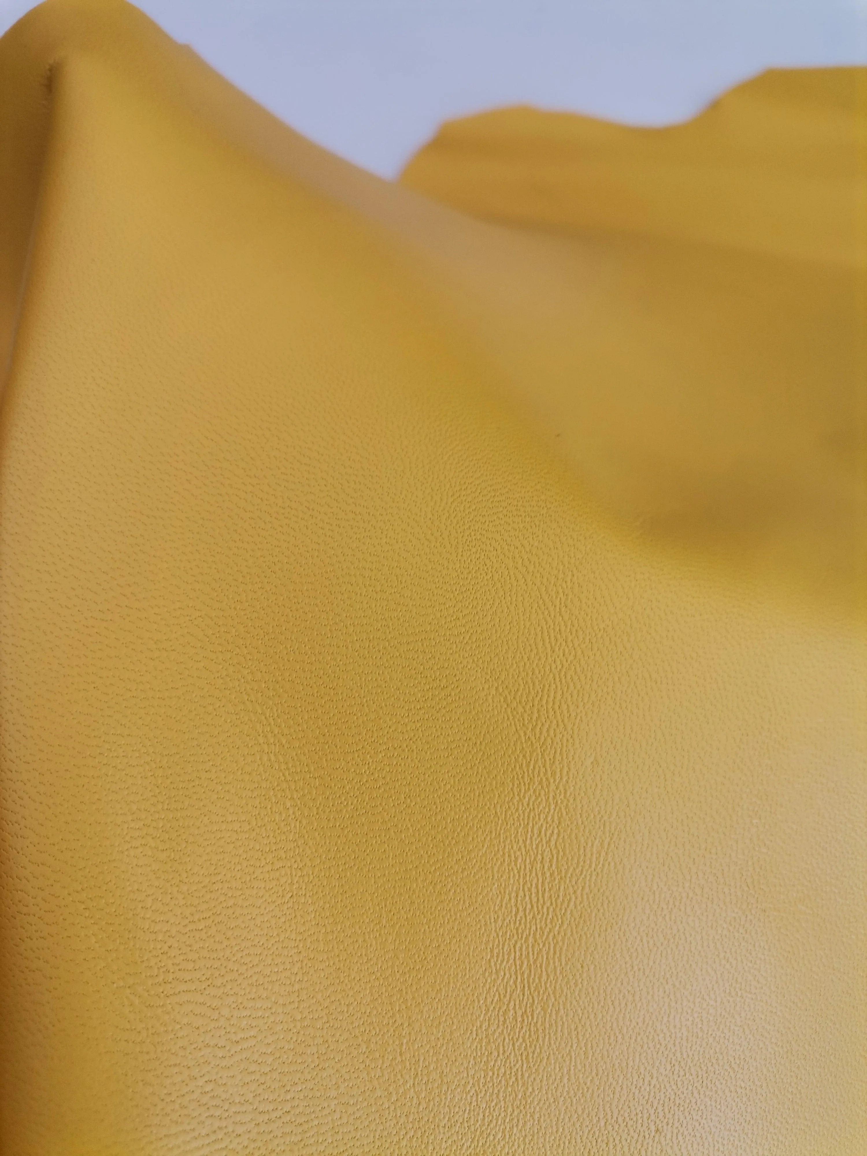 Sheep genuine leather, lambskin nappa leather hide for crafts col. yellow, thick. 0,9mm (2 1/2oz)