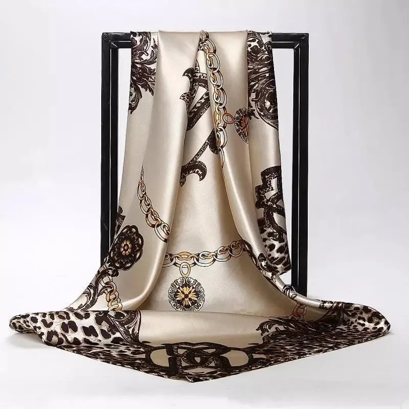 Silk Scarves Women Foulard 90*90cm Square Head Hijab Scarf