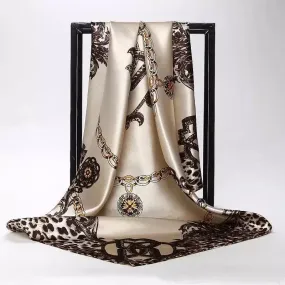 Silk Scarves Women Foulard 90*90cm Square Head Hijab Scarf