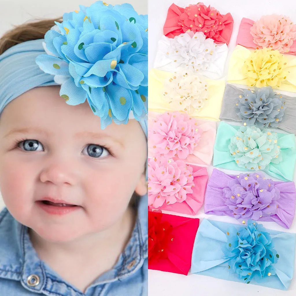 Spring Summer Lace Mesh Flower Turban Headbands