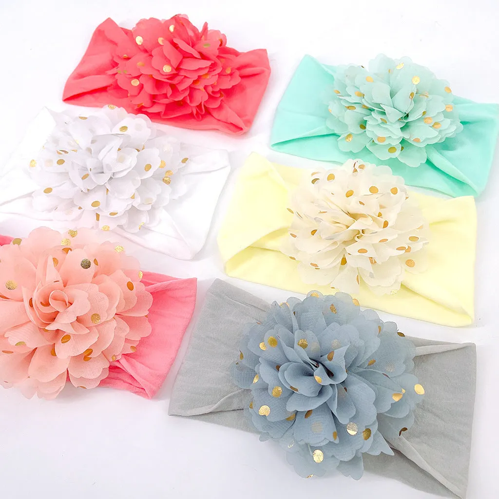 Spring Summer Lace Mesh Flower Turban Headbands