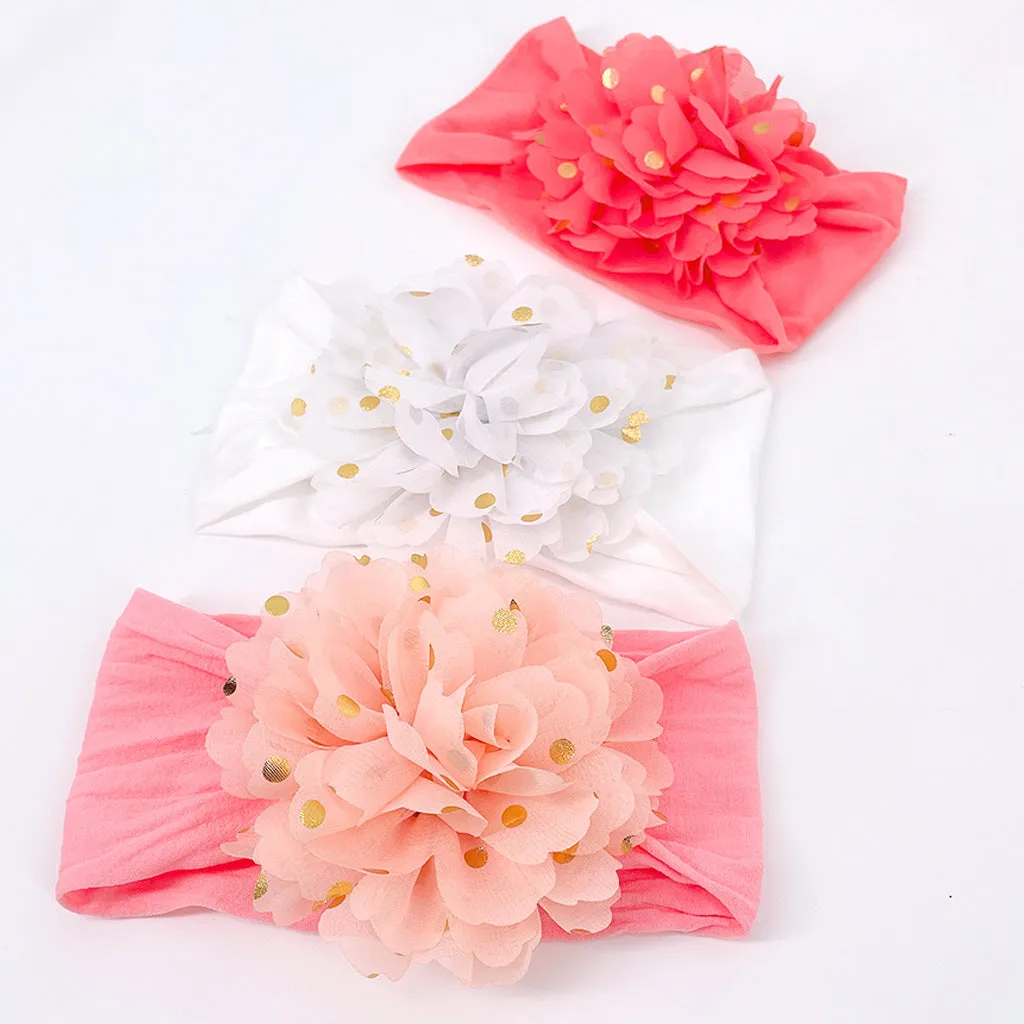 Spring Summer Lace Mesh Flower Turban Headbands