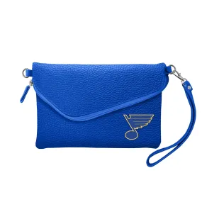 St. Louis Blues Fold Over Crossbody Pebble
