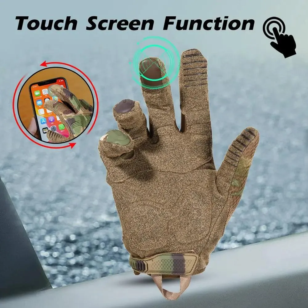 Tactical Full Finger Gloves Touch Screen Army Military Paintball Airsoft Combat Shooting Rubber Protective Anti-skid Men Women