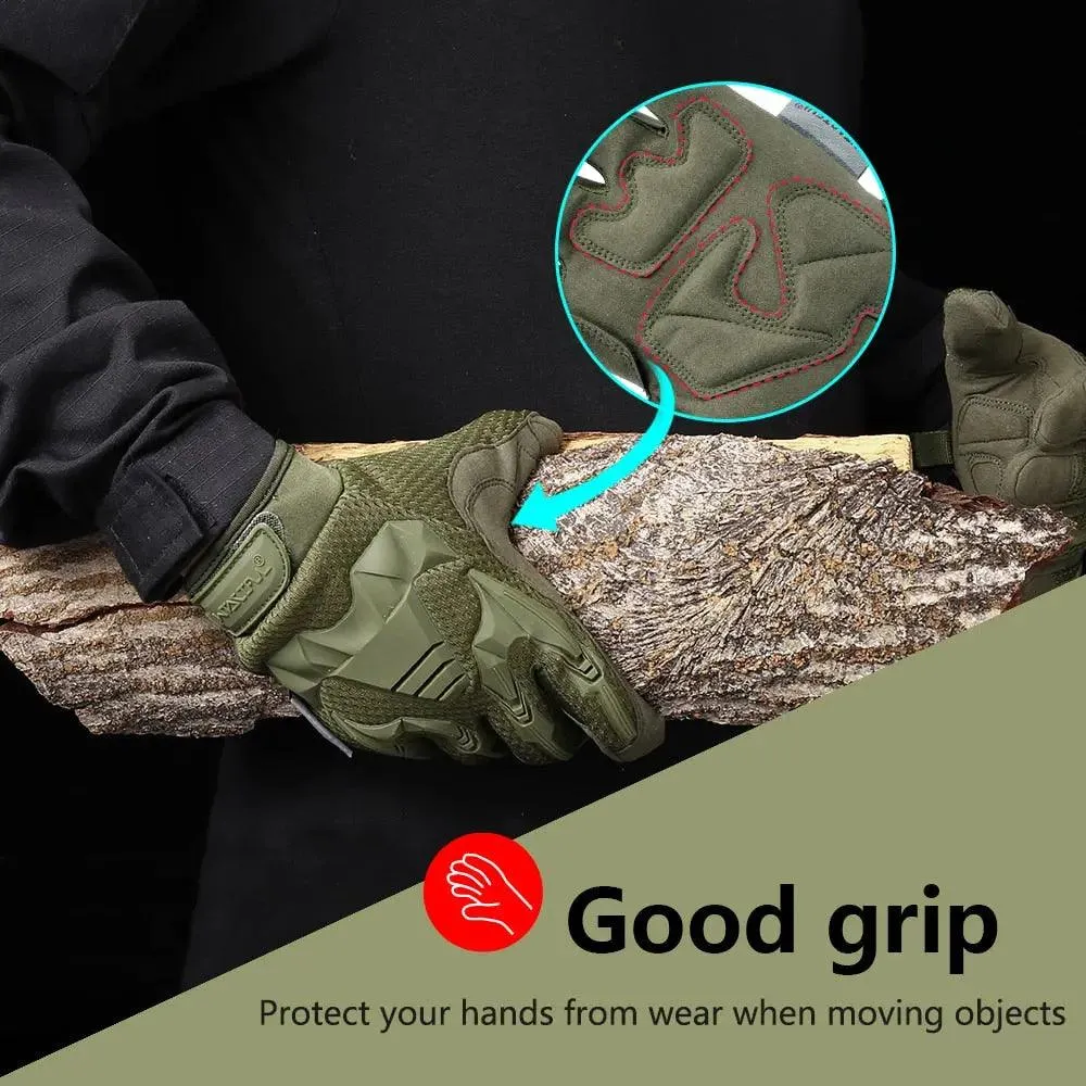 Tactical Military Gloves Army Paintball Shooting Airsoft Combat Bicycle Rubber Protective Anti-Skid Full Finger Glove Men Women