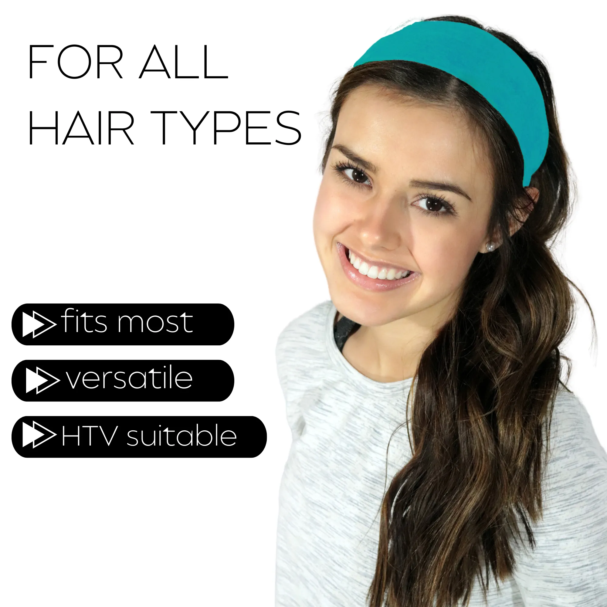 Teal Cotton Headbands - 12 Pack
