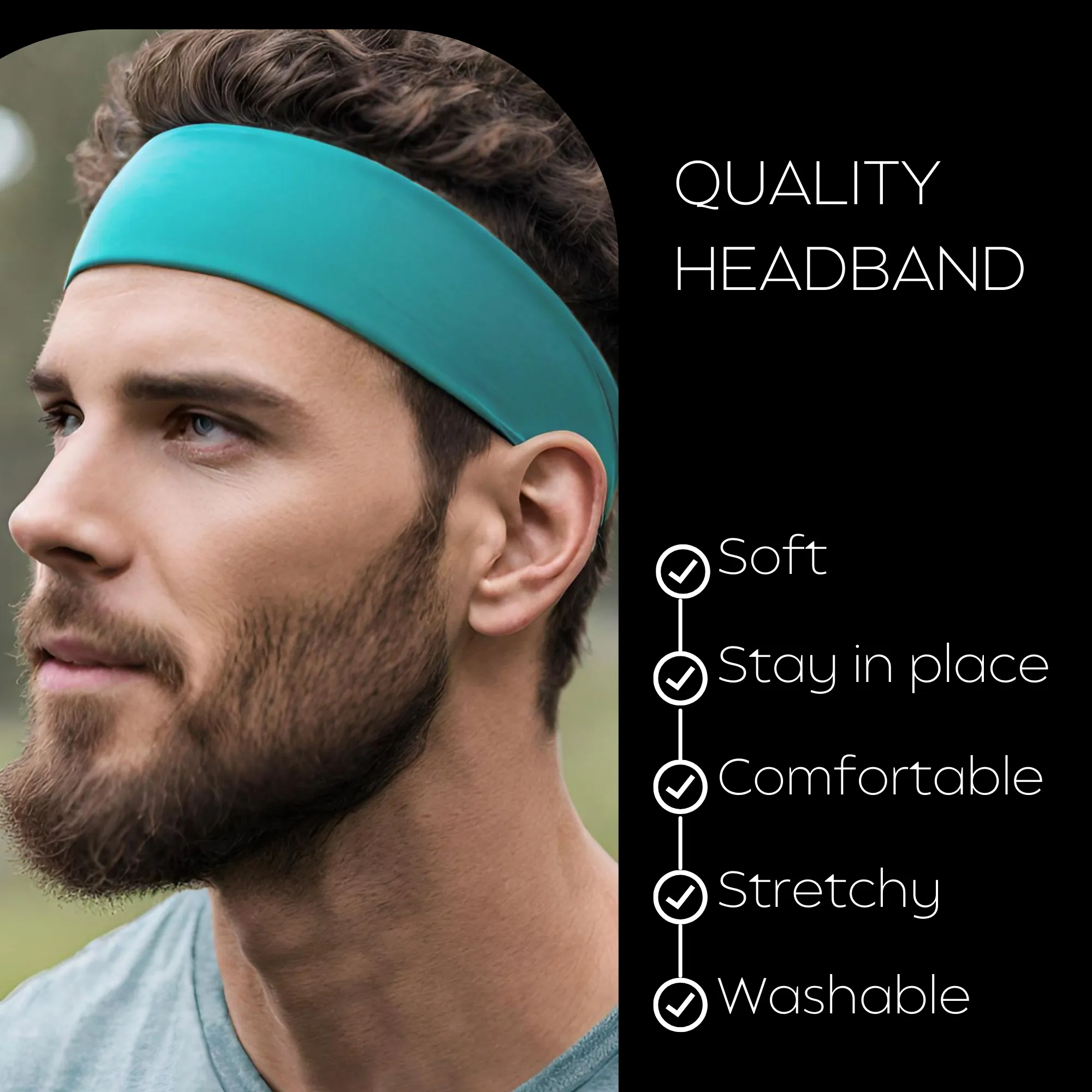 Teal Cotton Headbands - 12 Pack