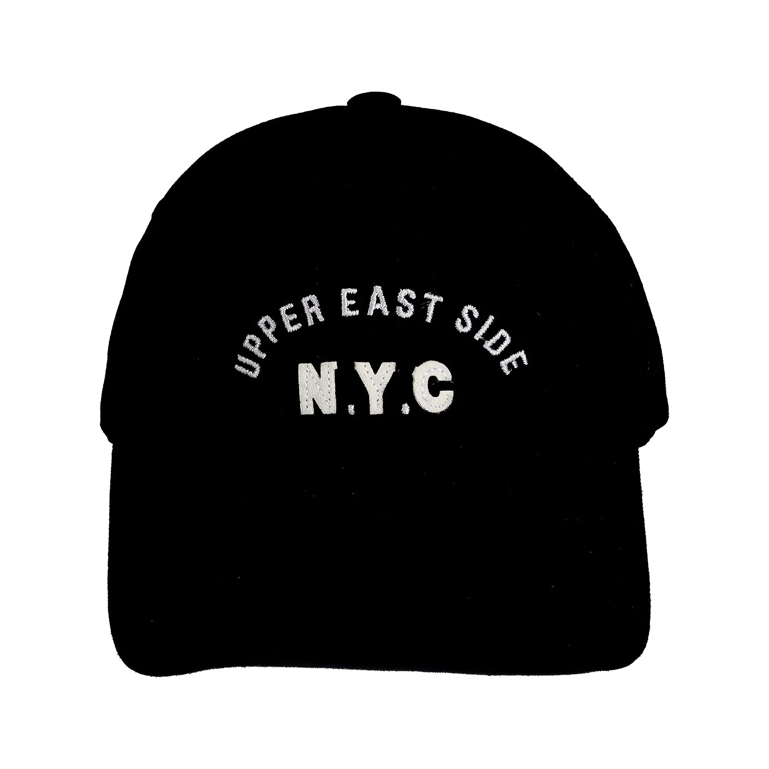 TEXT EMROIDERED DENIM CAP - BLACK