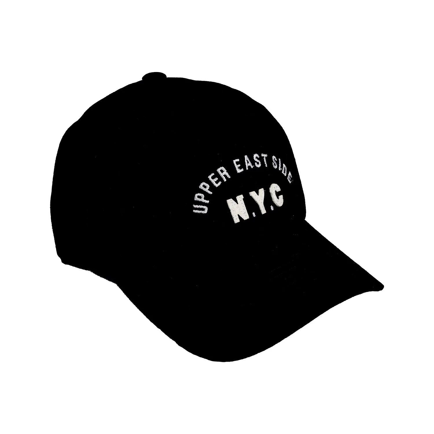 TEXT EMROIDERED DENIM CAP - BLACK
