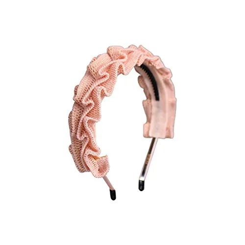 Textured Mesh Metallic Pleated Headband
