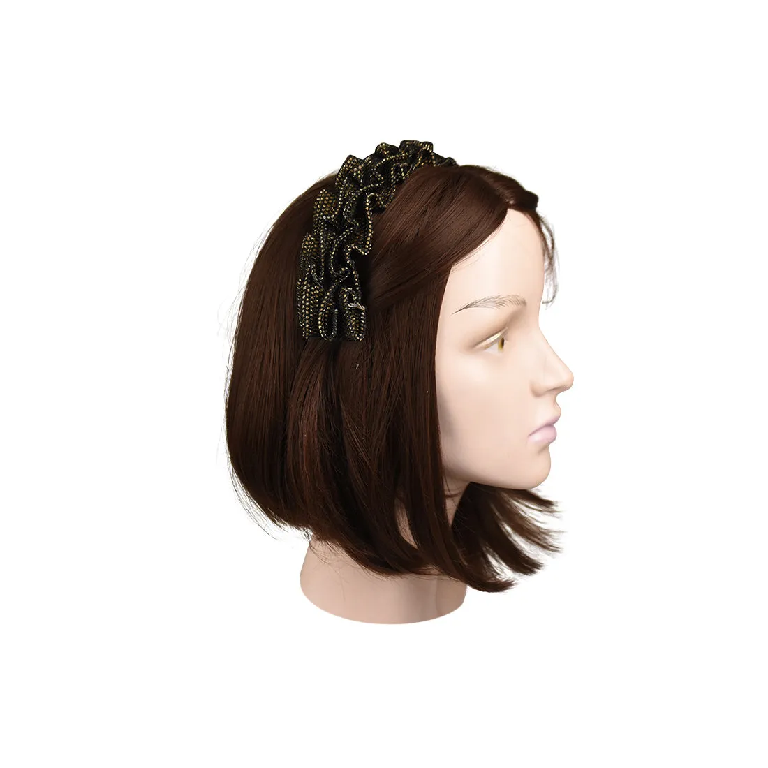 Textured Mesh Metallic Pleated Headband