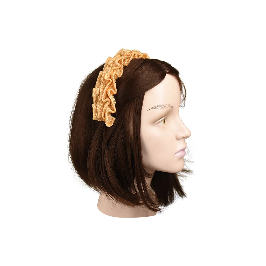 Textured Mesh Metallic Pleated Headband