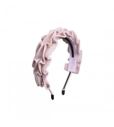 Textured Mesh Metallic Pleated Headband