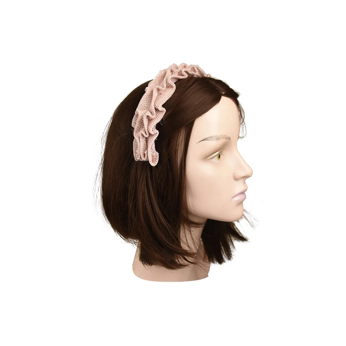 Textured Mesh Metallic Pleated Headband