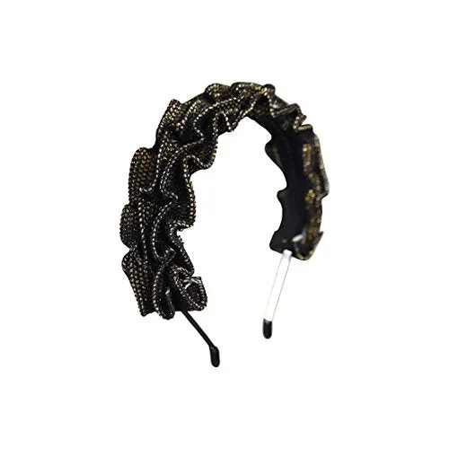 Textured Mesh Metallic Pleated Headband