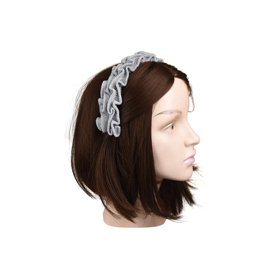 Textured Mesh Metallic Pleated Headband