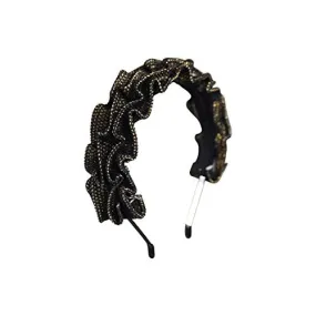 Textured Mesh Metallic Pleated Headband