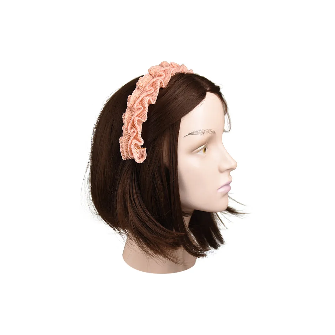 Textured Mesh Metallic Pleated Headband