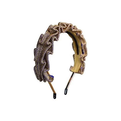 Textured Mesh Metallic Pleated Headband