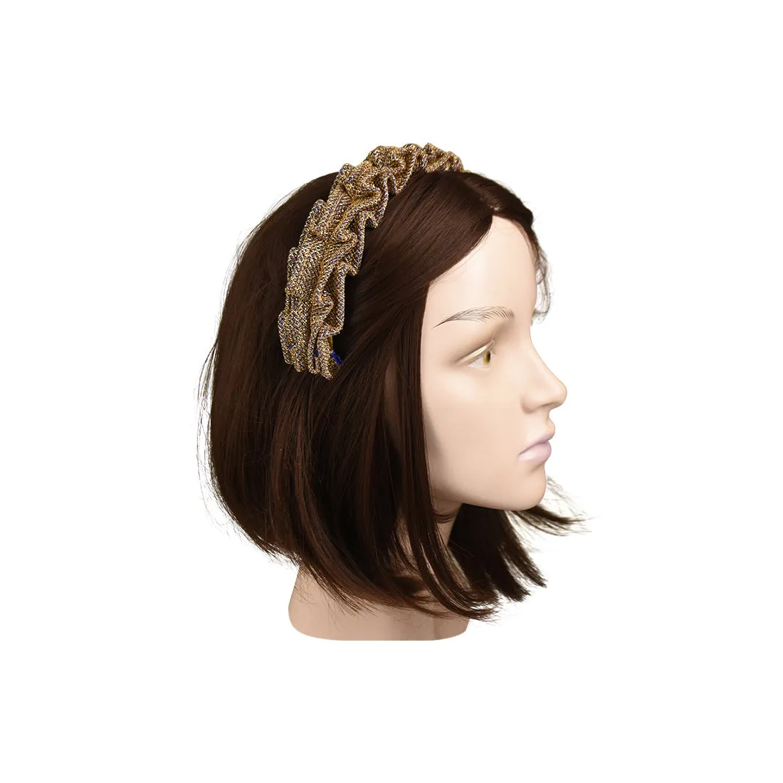 Textured Mesh Metallic Pleated Headband