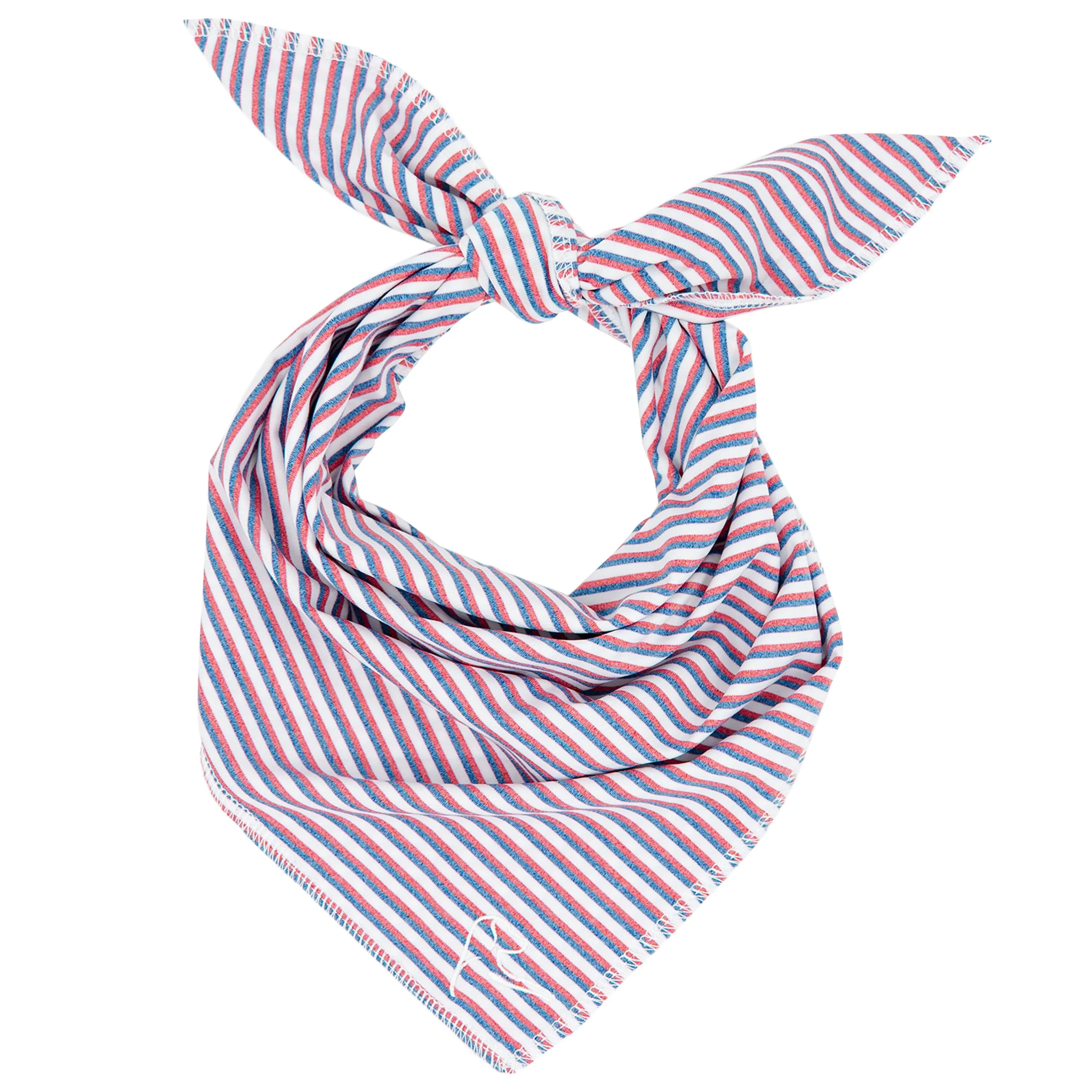 The Spacious Skies Heather Stripe | Performance Bandana | The Spacious Skies Heather Stripe - Classic Red/Ocean Blue/White