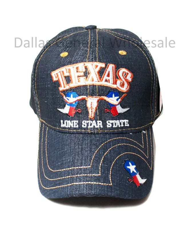 TX Lone Star State Denim Caps Wholesale