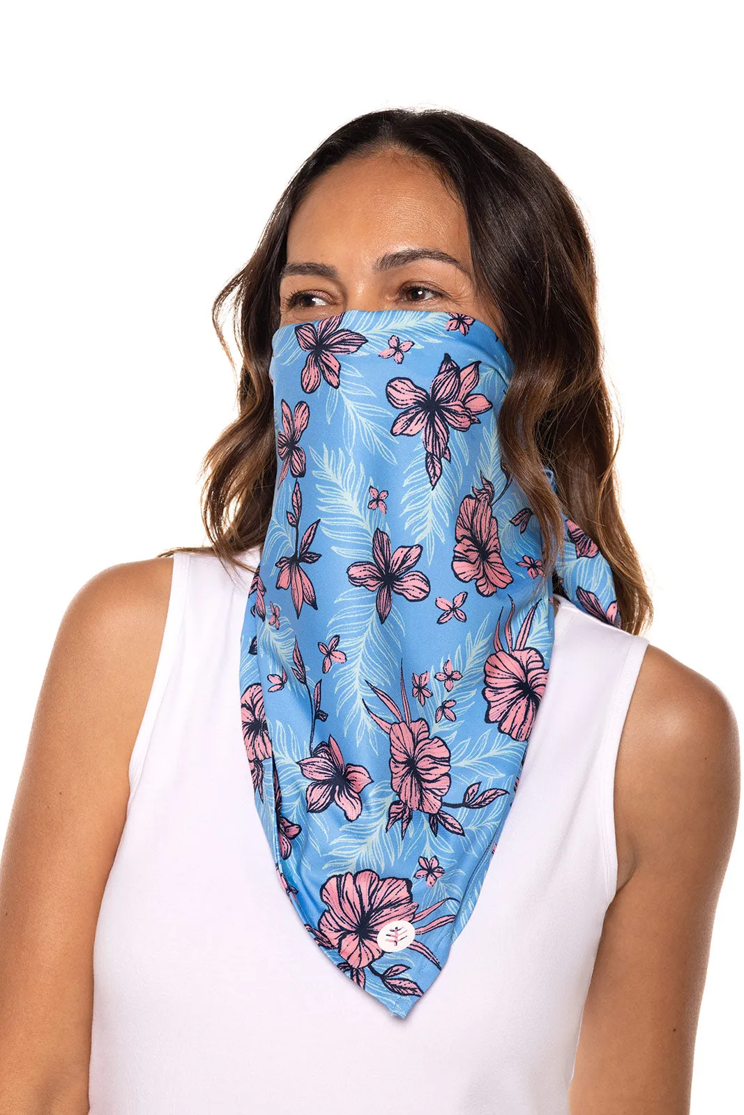 Unisex Virasana Performance Sun Bandana  |  Clear Sky Blue TROPICAL DAZE